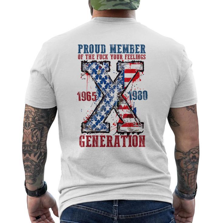 Proud Member Of The F Your Feelings Generation X 1960-1985 US Flag Double Sided T-Shirt