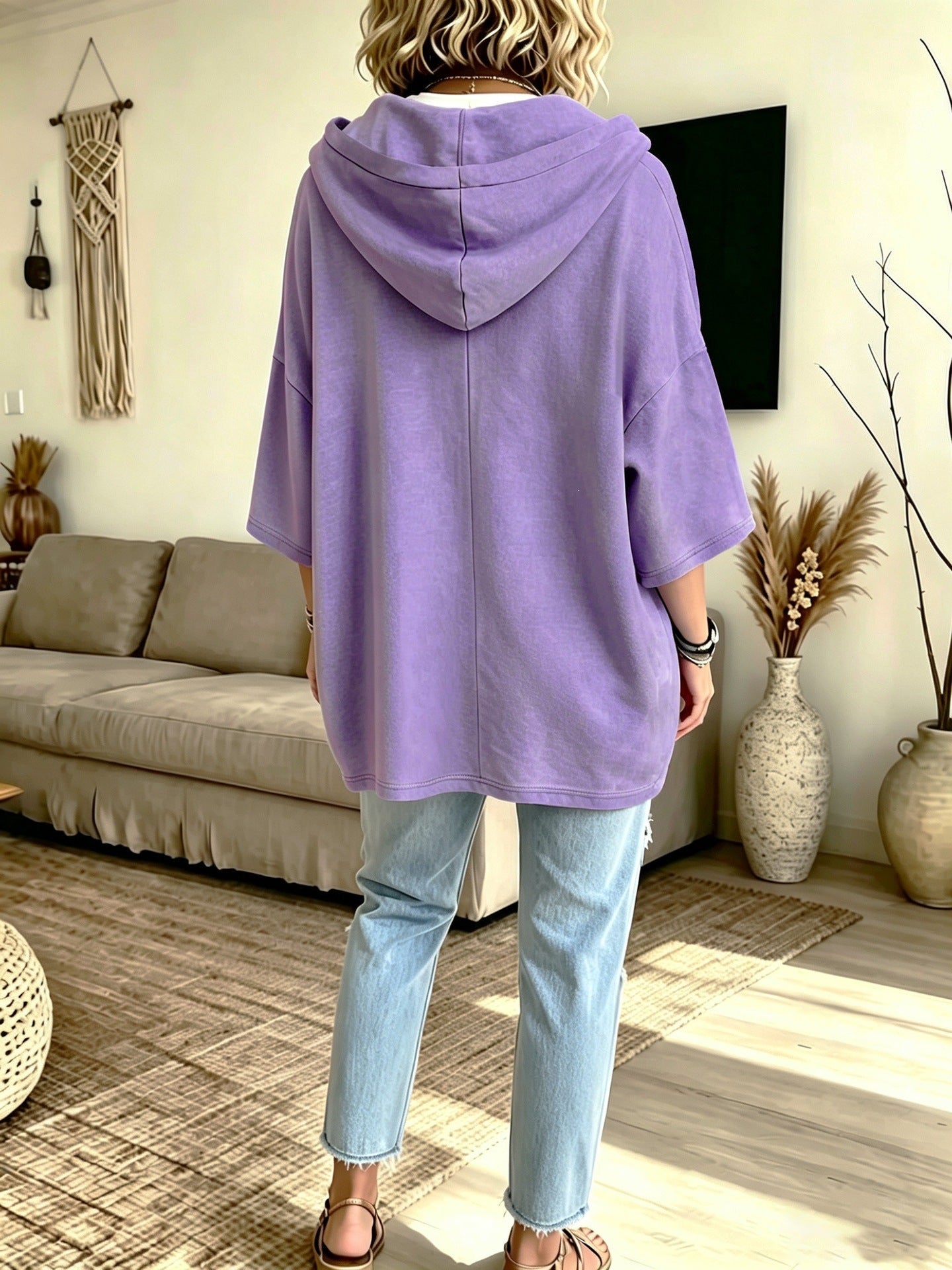 Women's Loose Casual Hooded Sweatshirt