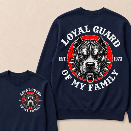 Custom Year Pitbull Loyal Guard Family Crewneck Sweatshirt