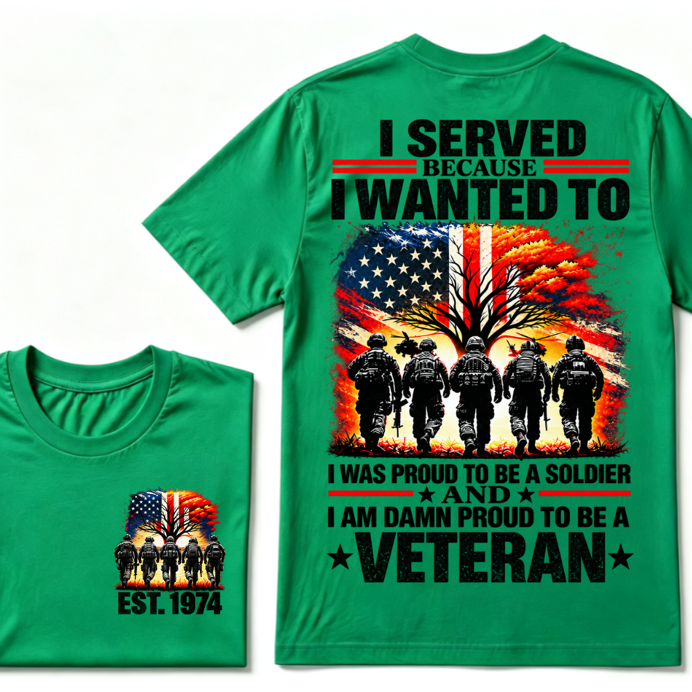 Custom EST Year Proud Veteran Soldier Graphic Tee