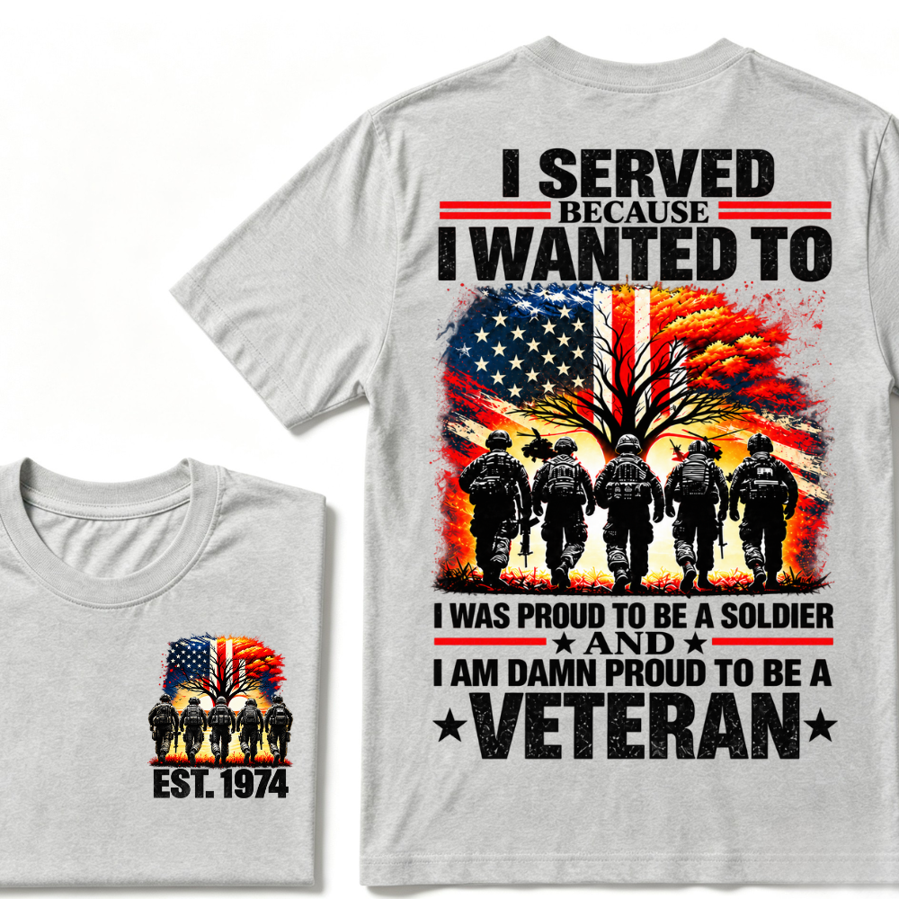 Custom EST Year Proud Veteran Soldier Graphic Tee
