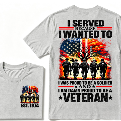 Custom EST Year Proud Veteran Soldier Graphic Tee