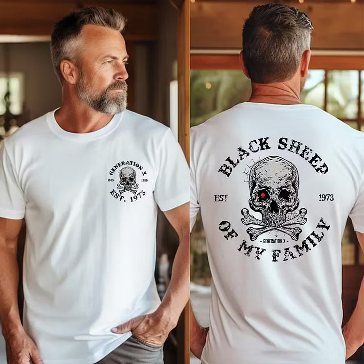 Custom EST.Year Customize GenX Black Sheep Of My Family T-Shirt