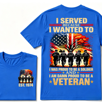 Custom EST Year Proud Veteran Soldier Graphic Tee