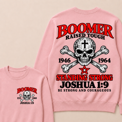 Custom EST Year Boomer Skull Faith Crewneck Sweatshirt
