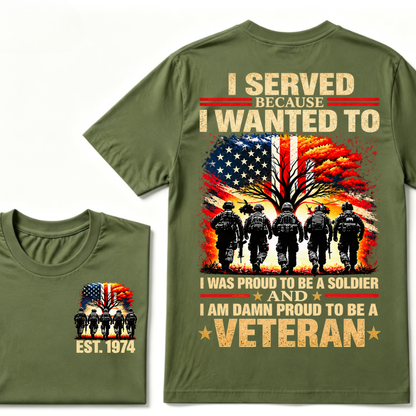 Custom EST Year Proud Veteran Soldier Graphic Tee