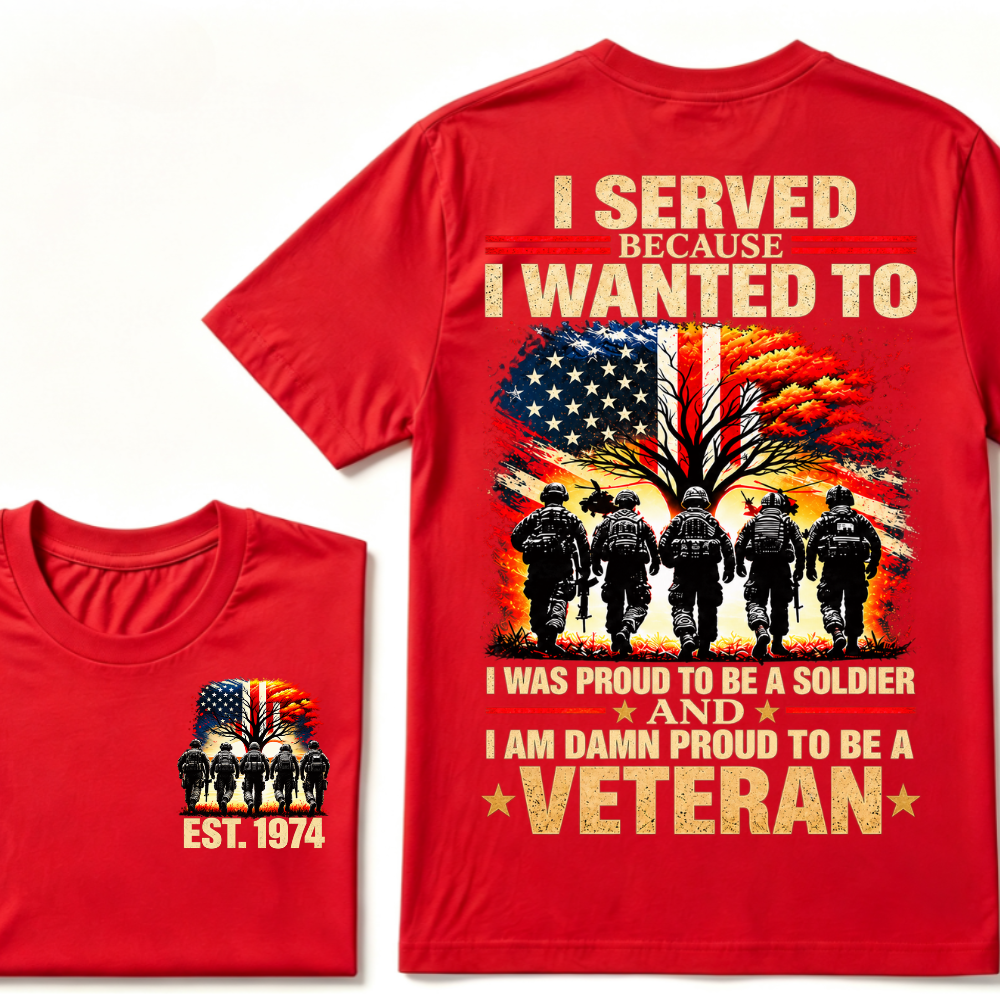 Custom EST Year Proud Veteran Soldier Graphic Tee