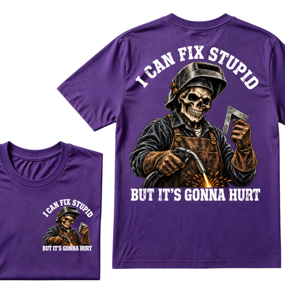 I Can Fix Trouble But It's Gonna Hurt Skeleton Welder Graphic T-Shirt