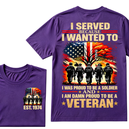 Custom EST Year Proud Veteran Soldier Graphic Tee