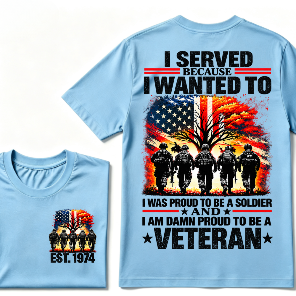 Custom EST Year Proud Veteran Soldier Graphic Tee