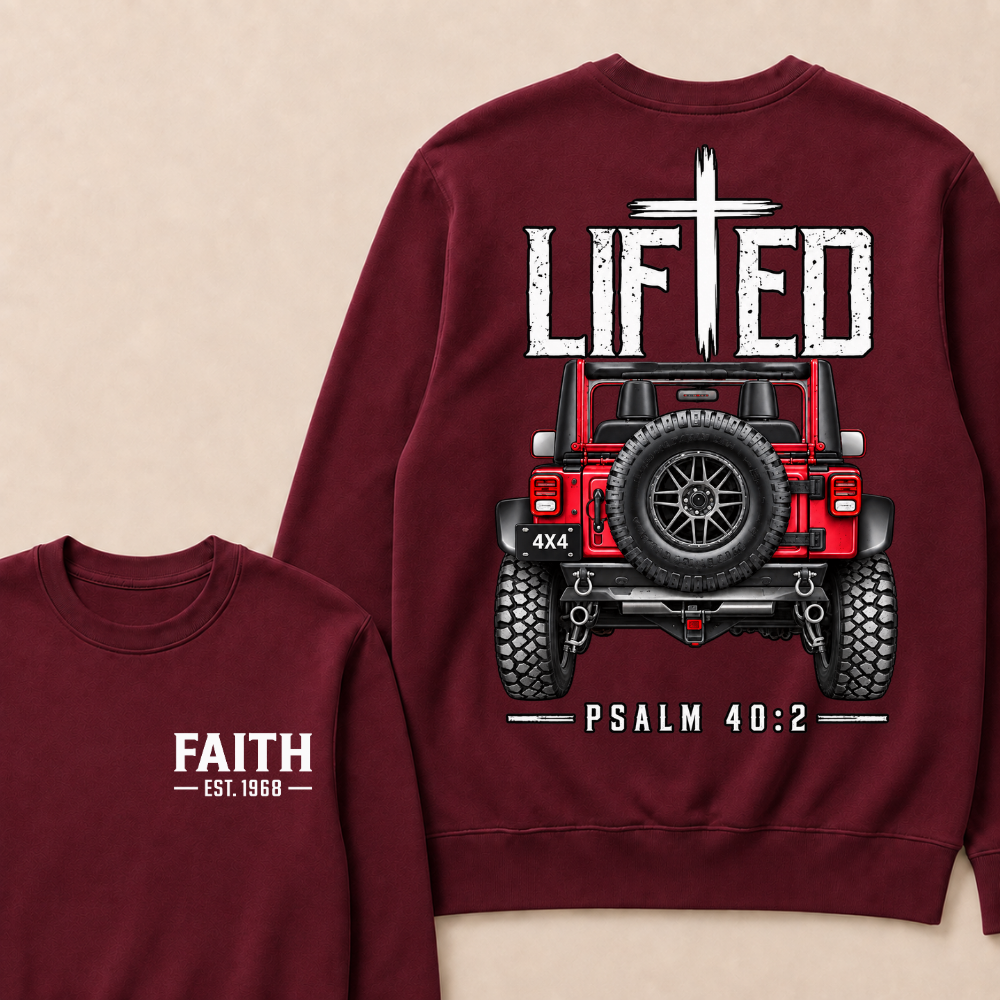 Custom Year Lifted Faith Jeep Christian Sweatshirt