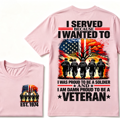 Custom EST Year Proud Veteran Soldier Graphic Tee