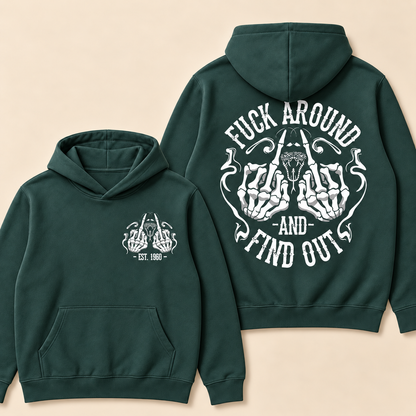 Custom EST.Year Fuck Around And Find Out Print Hoodie