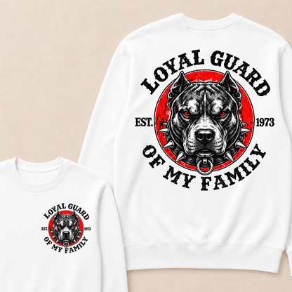 Custom Year Pitbull Loyal Guard Family Crewneck Sweatshirt