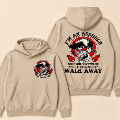 Custom EST.Year I'm An Asshole Walk Away Print Hoodie