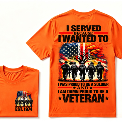 Custom EST Year Proud Veteran Soldier Graphic Tee