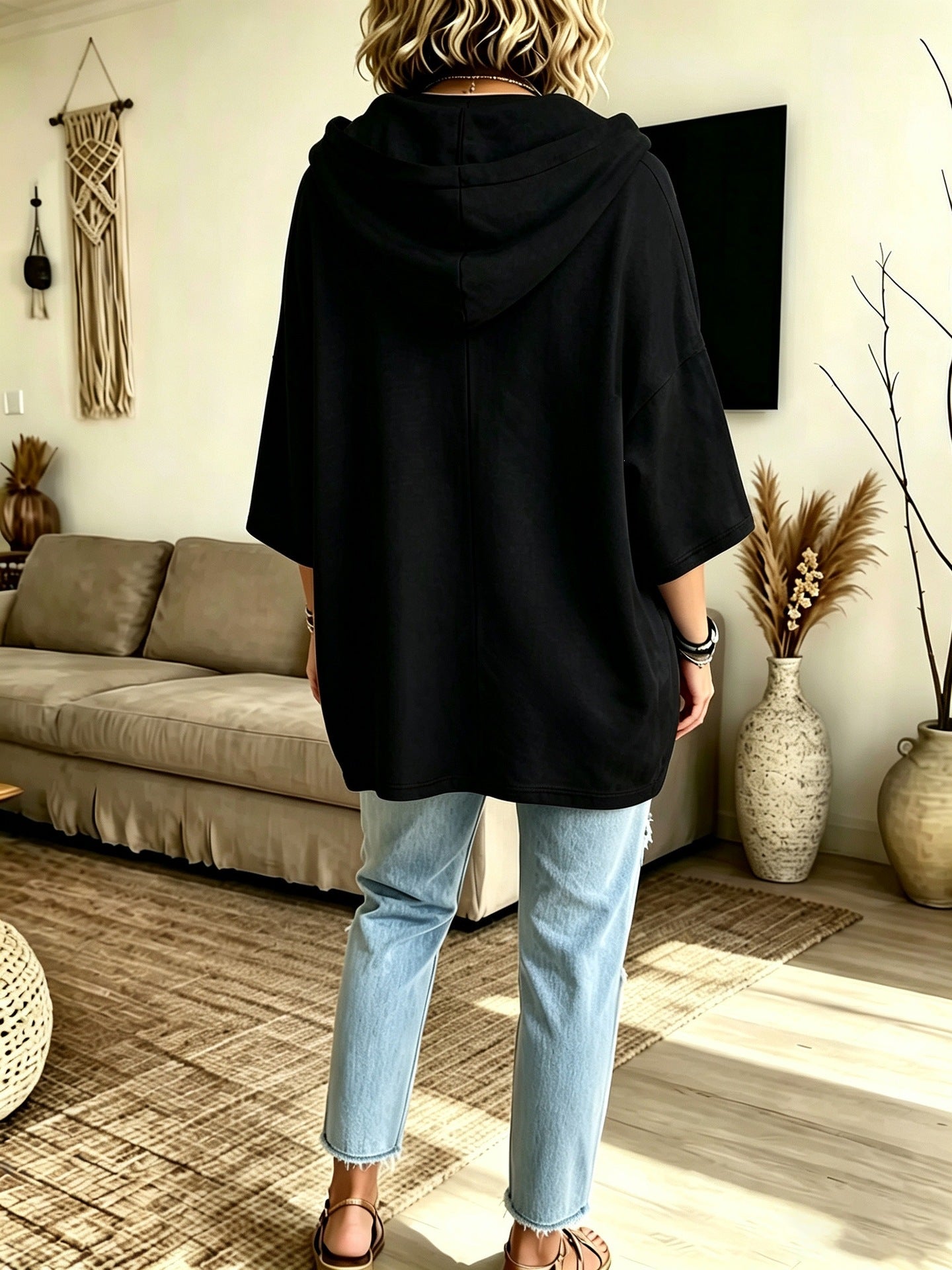 Women's Loose Casual Hooded Sweatshirt