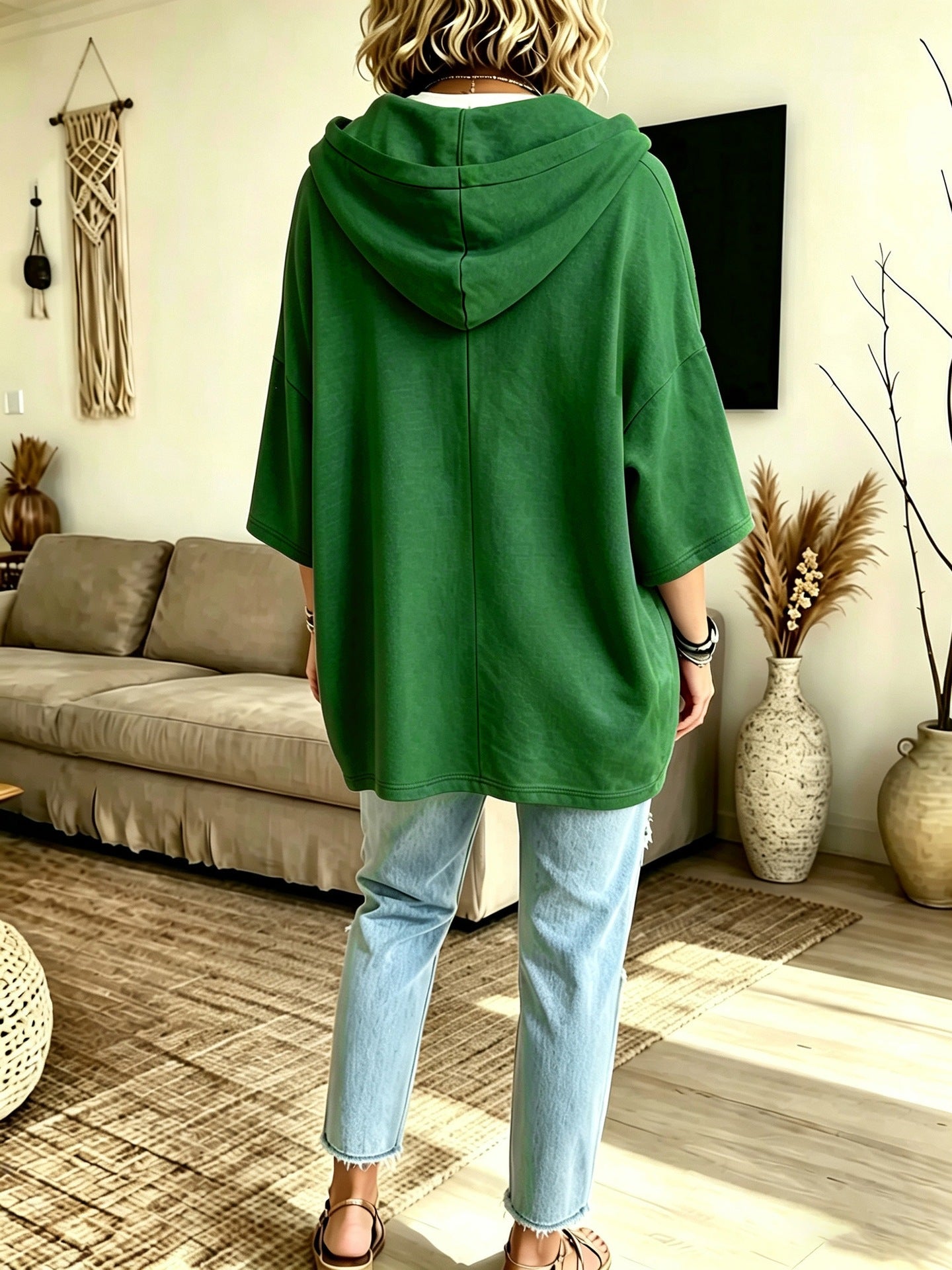 Women's Loose Casual Hooded Sweatshirt