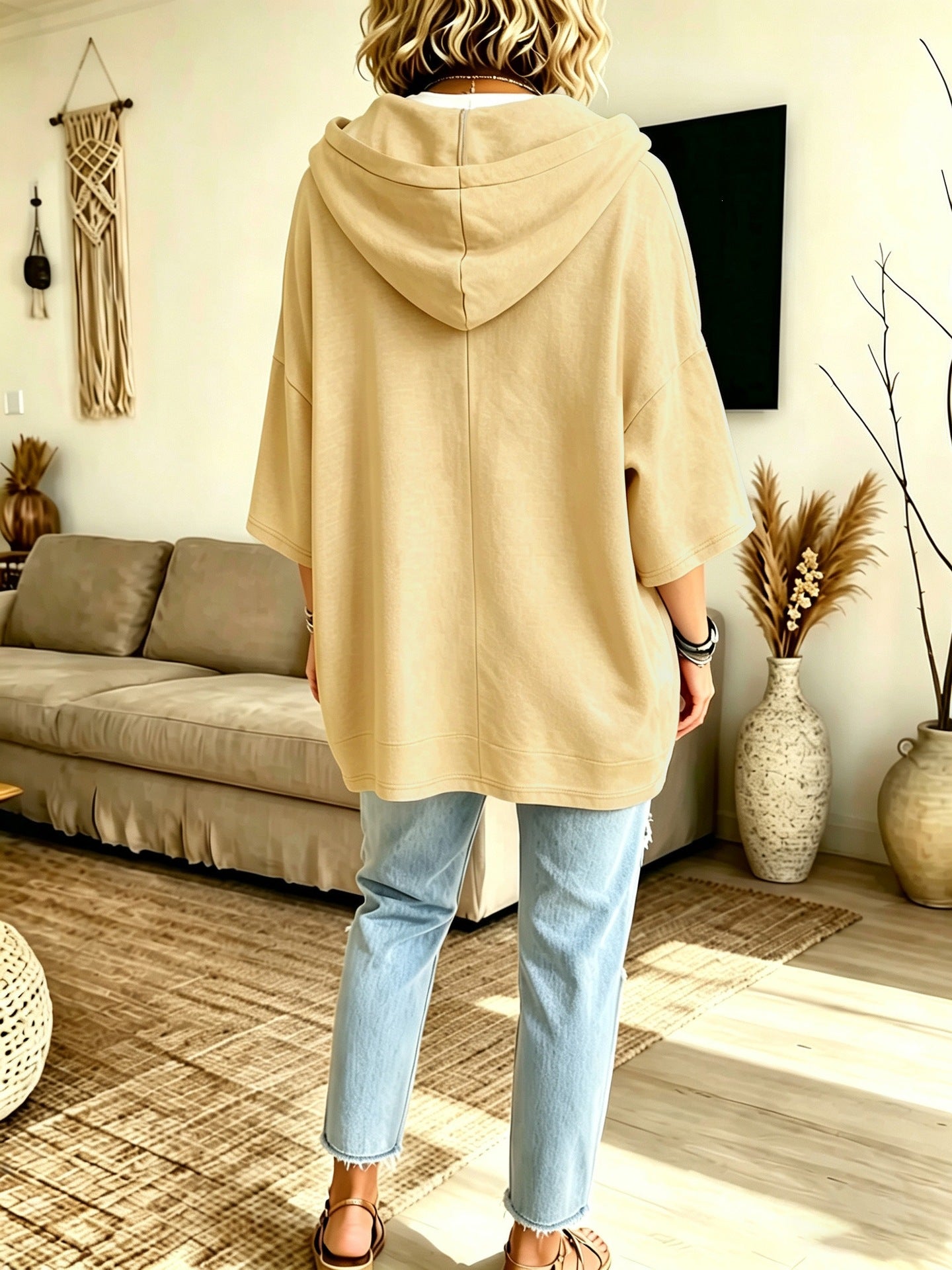 Women's Loose Casual Hooded Sweatshirt