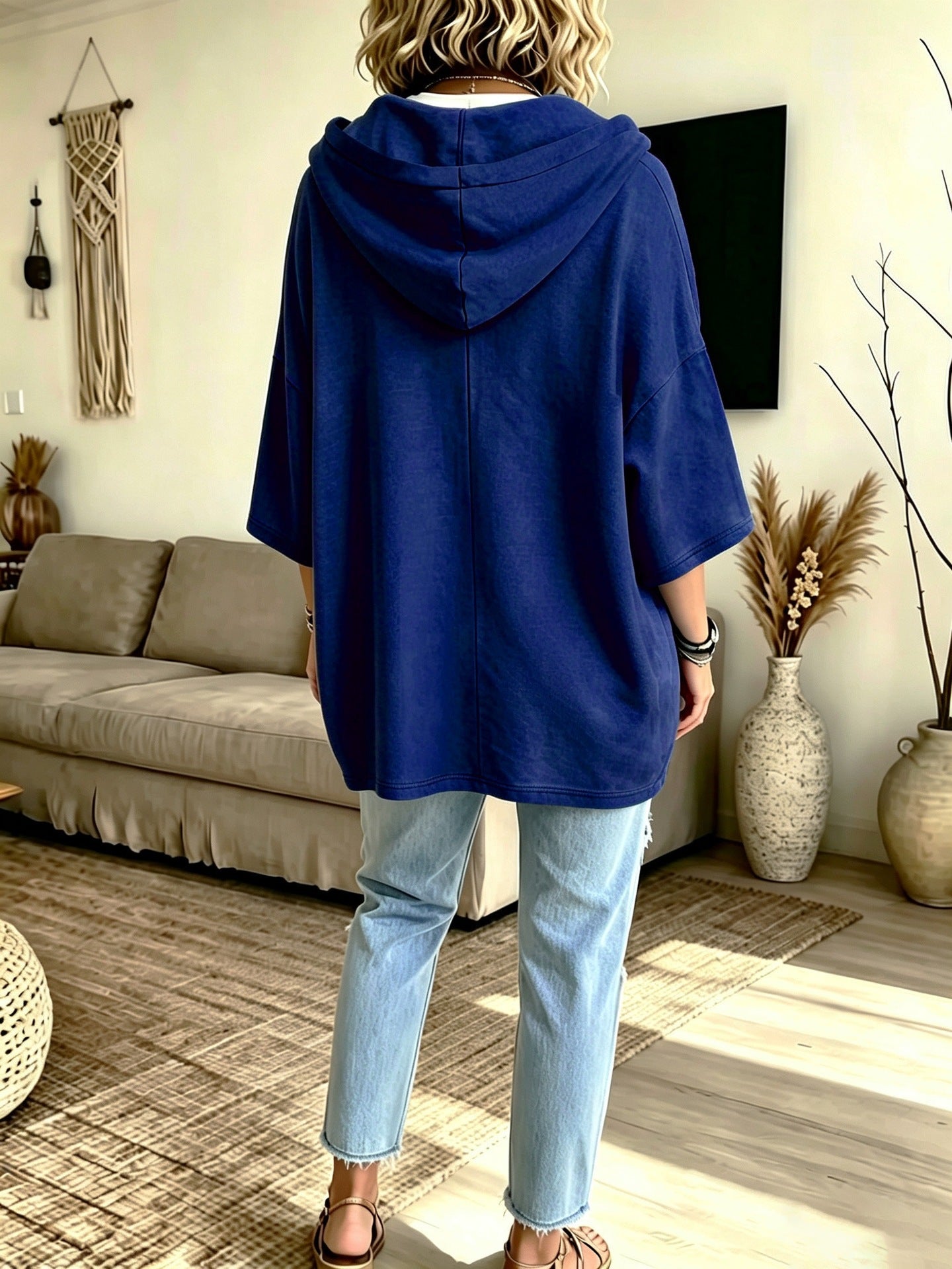 Women's Loose Casual Hooded Sweatshirt