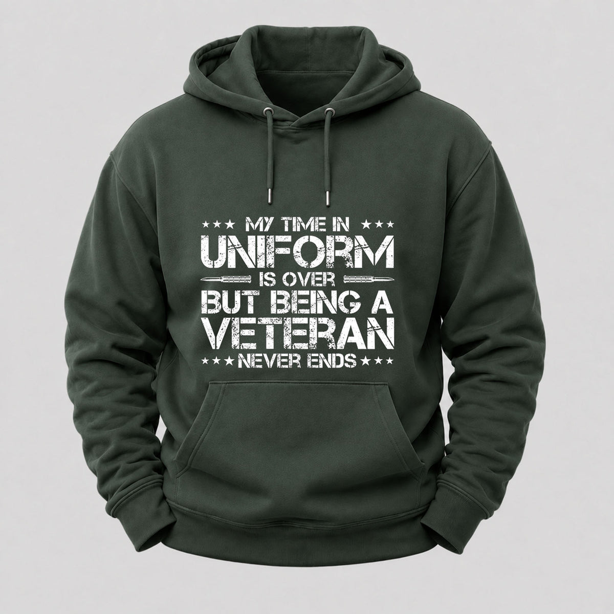 My Time In Uniform Is Over But Being A Veteran Never Ends Hoodies