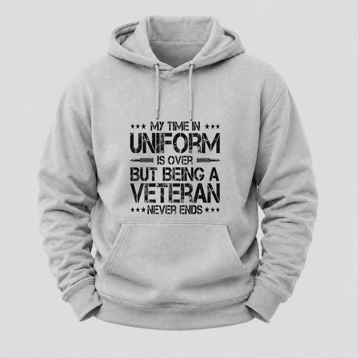 My Time In Uniform Is Over But Being A Veteran Never Ends Hoodies