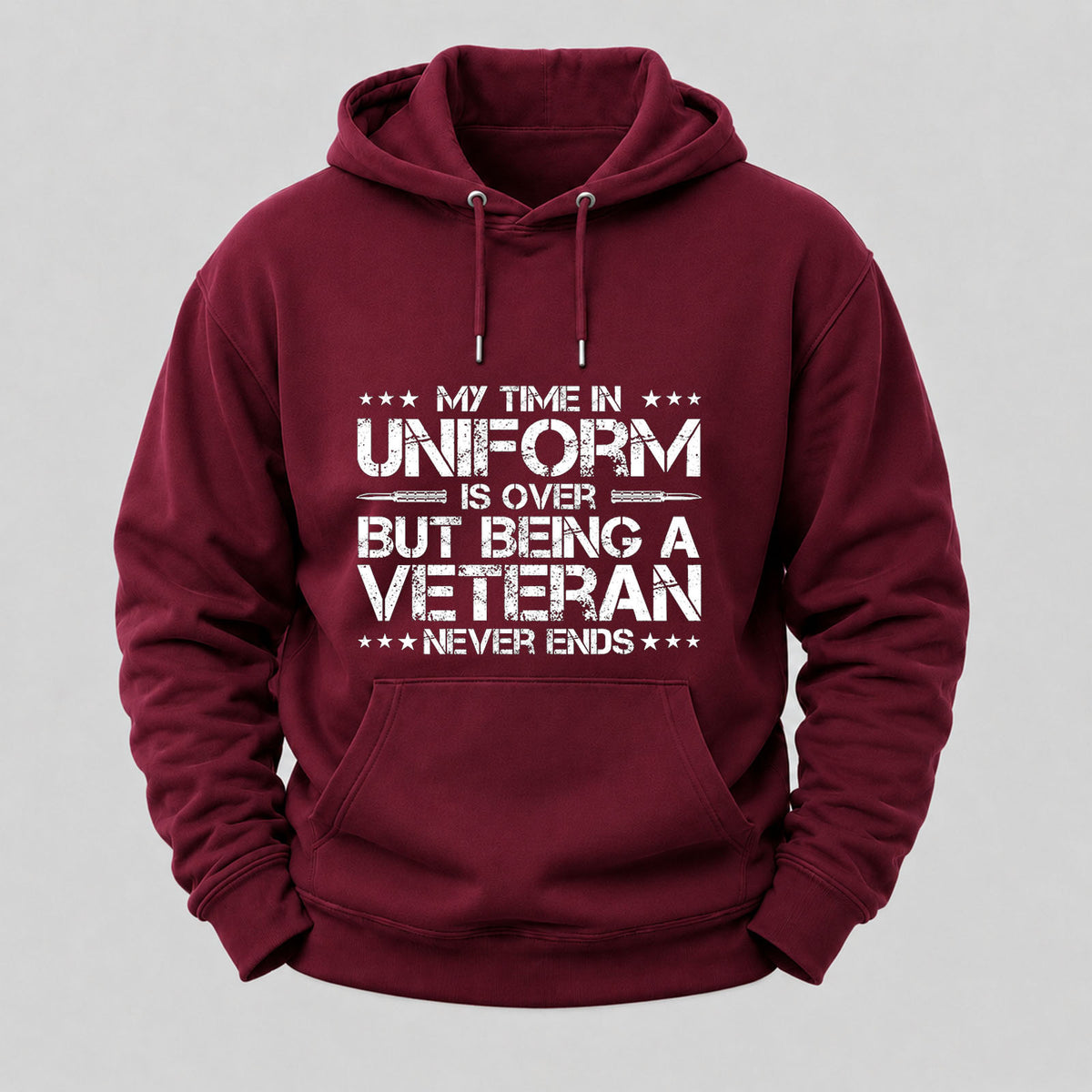 My Time In Uniform Is Over But Being A Veteran Never Ends Hoodies