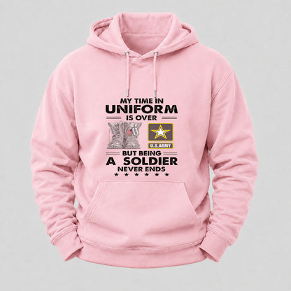 My Time In Uniform Is Over But Being A Veteran Never Ends Hoodies