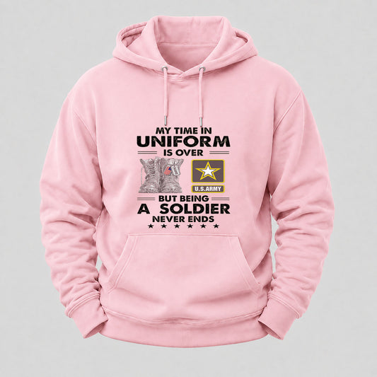 My Time In Uniform Is Over But Being A Veteran Never Ends Hoodies