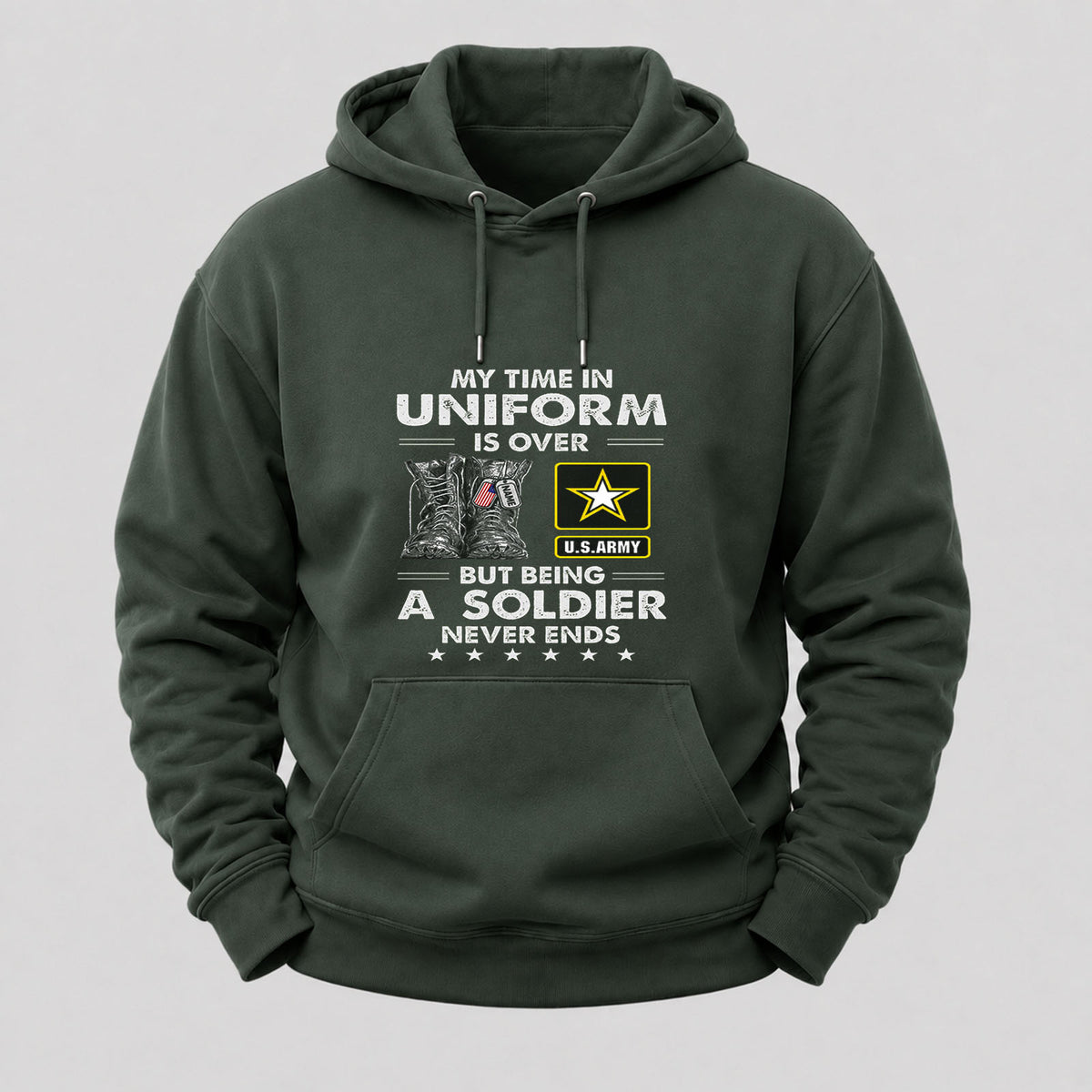 My Time In Uniform Is Over But Being A Veteran Never Ends Hoodies
