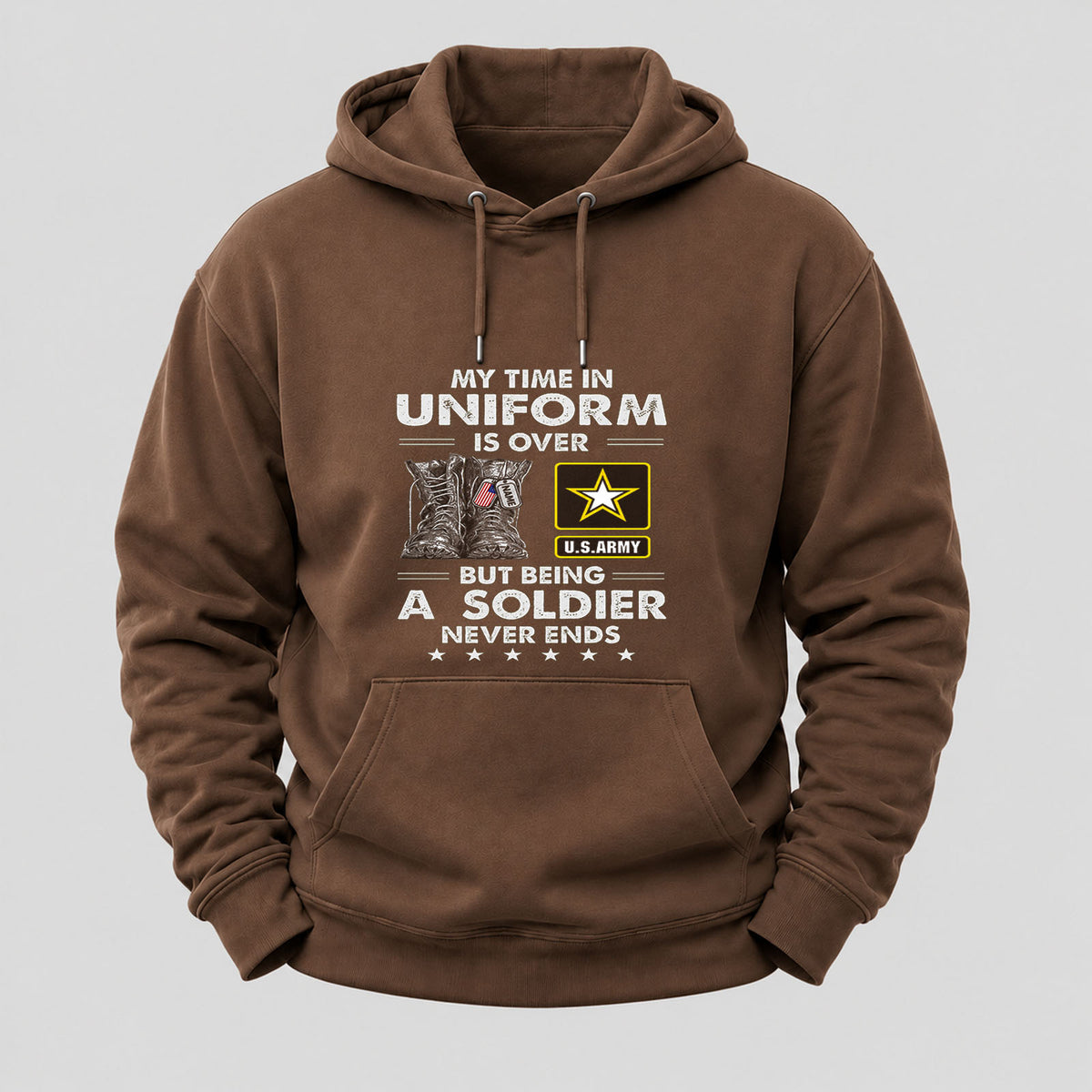 My Time In Uniform Is Over But Being A Veteran Never Ends Hoodies