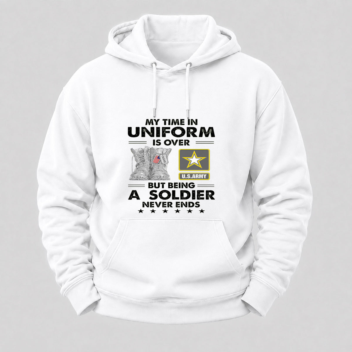 My Time In Uniform Is Over But Being A Veteran Never Ends Hoodies