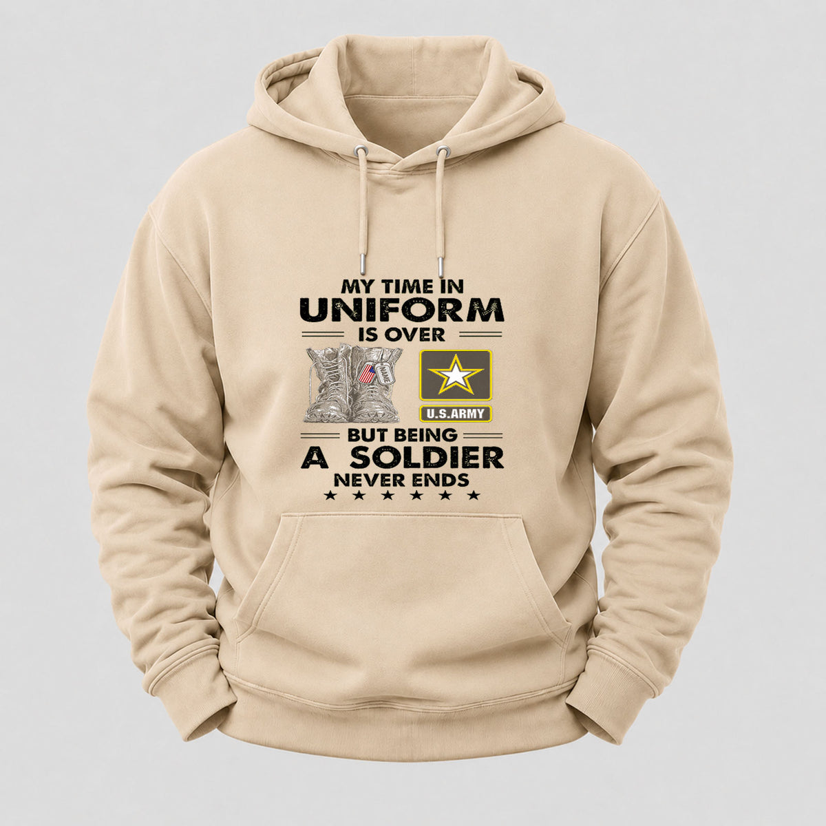My Time In Uniform Is Over But Being A Veteran Never Ends Hoodies