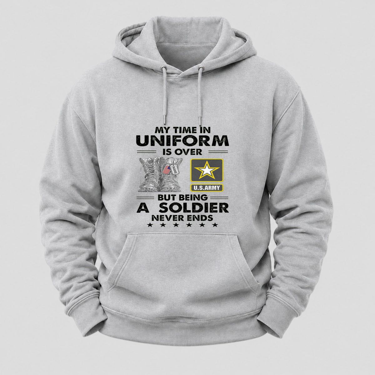 My Time In Uniform Is Over But Being A Veteran Never Ends Hoodies