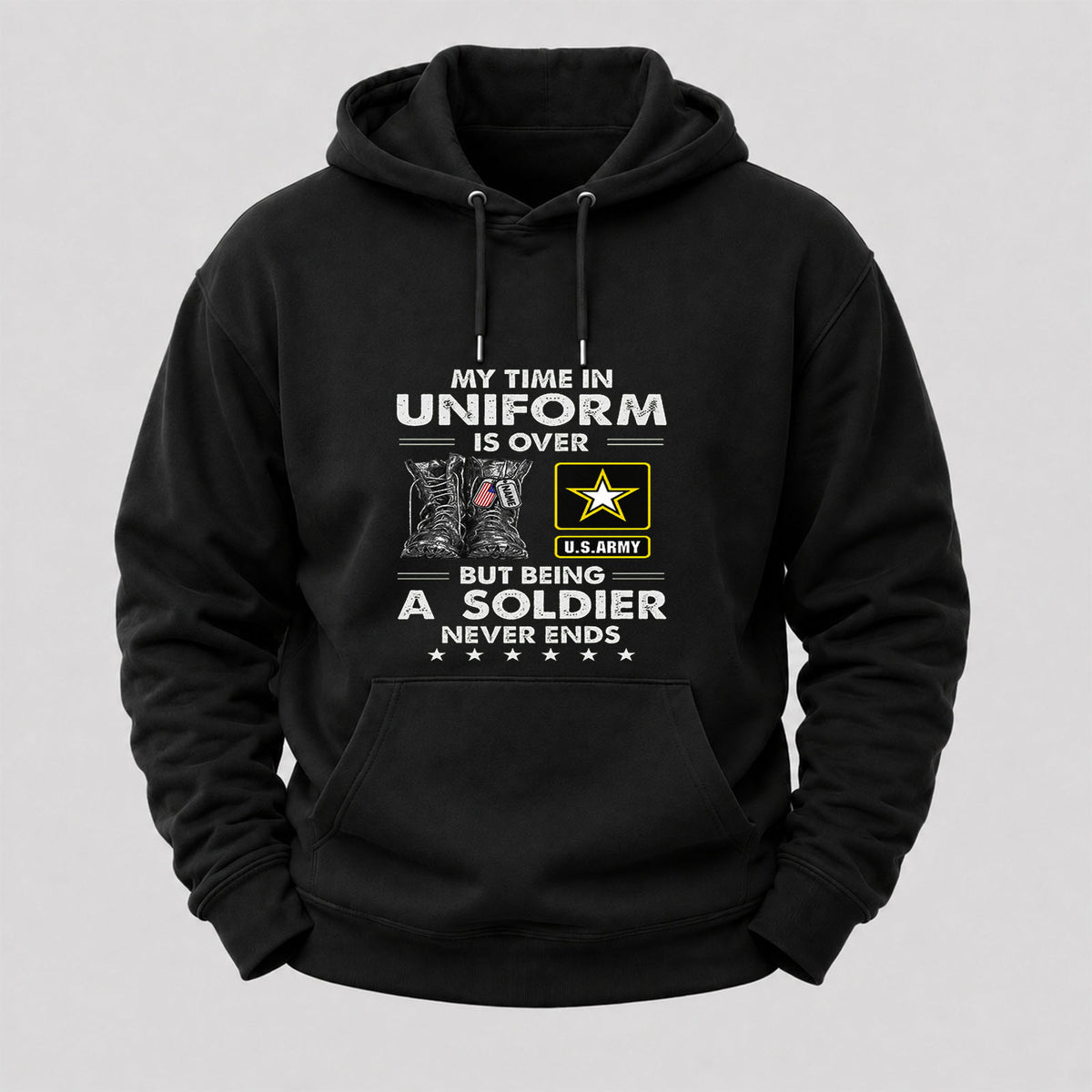 My Time In Uniform Is Over But Being A Veteran Never Ends Hoodies