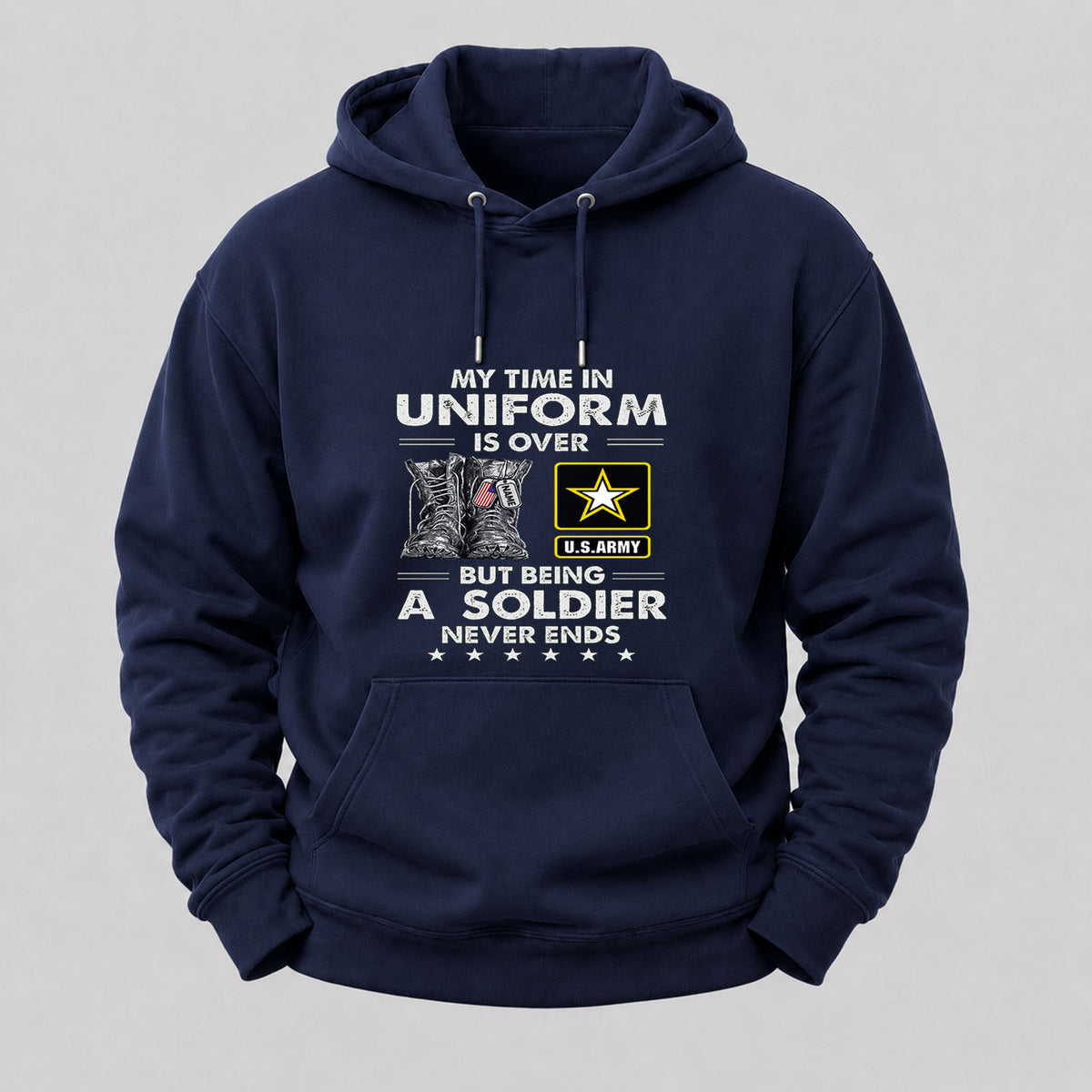 My Time In Uniform Is Over But Being A Veteran Never Ends Hoodies