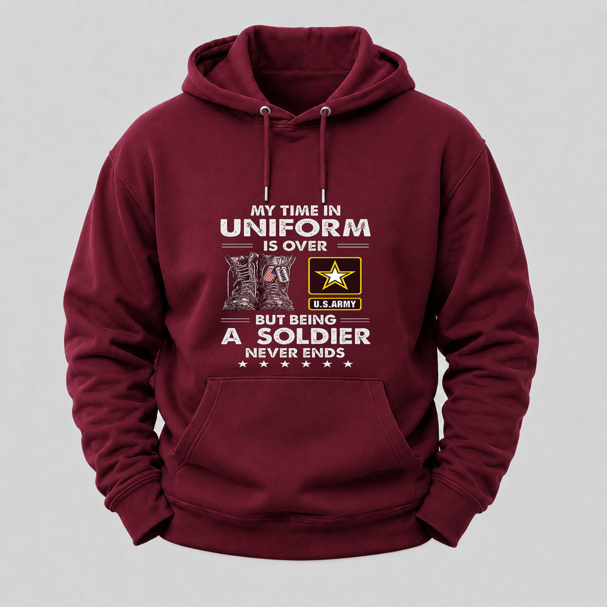 My Time In Uniform Is Over But Being A Veteran Never Ends Hoodies