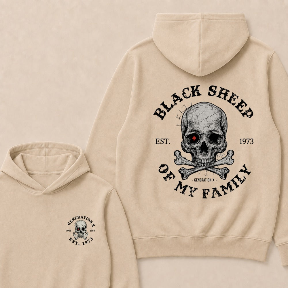 Custom EST.Year Customize GenX Black Sheep Of My Family Hoodie