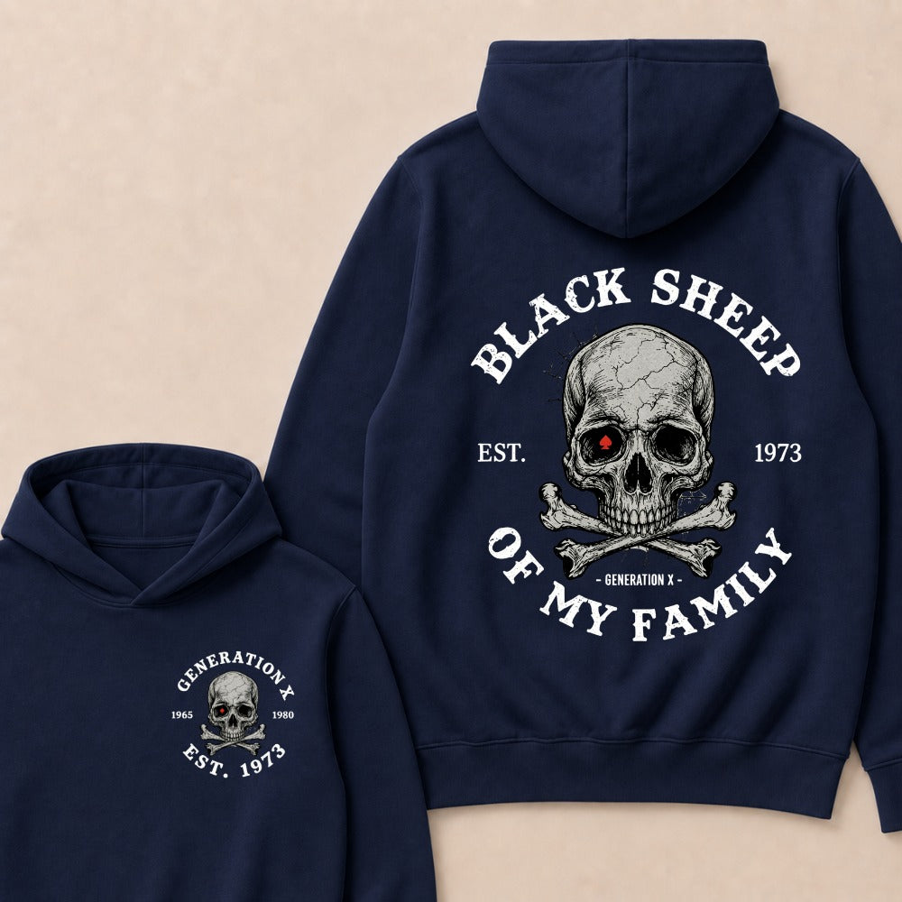 Custom EST.Year Customize GenX Black Sheep Of My Family Hoodie