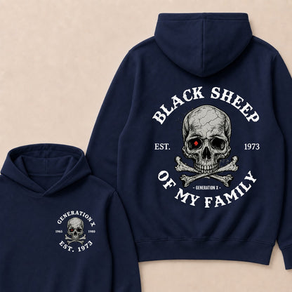 Custom EST.Year Customize GenX Black Sheep Of My Family Hoodie