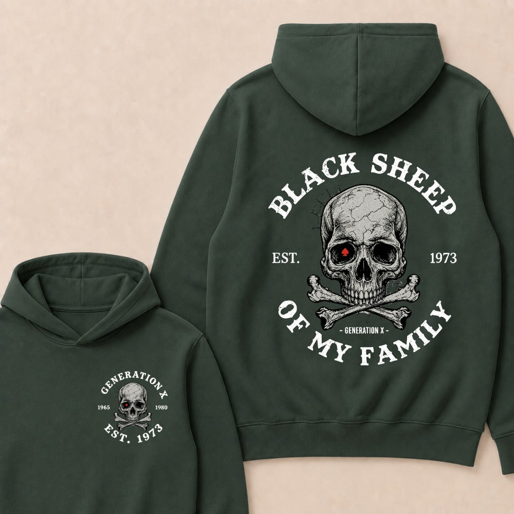 Custom EST.Year Customize GenX Black Sheep Of My Family Hoodie