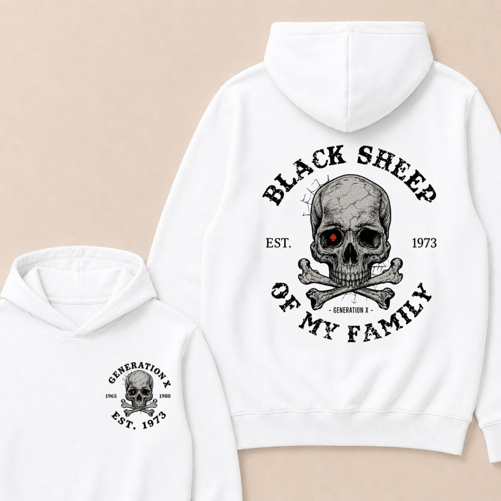 Custom EST.Year Customize GenX Black Sheep Of My Family Hoodie
