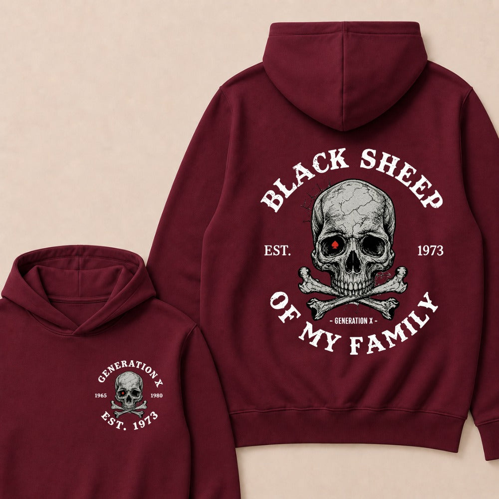Custom EST.Year Customize GenX Black Sheep Of My Family Hoodie