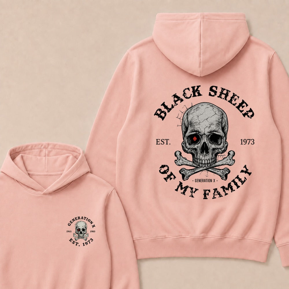 Custom EST.Year Customize GenX Black Sheep Of My Family Hoodie