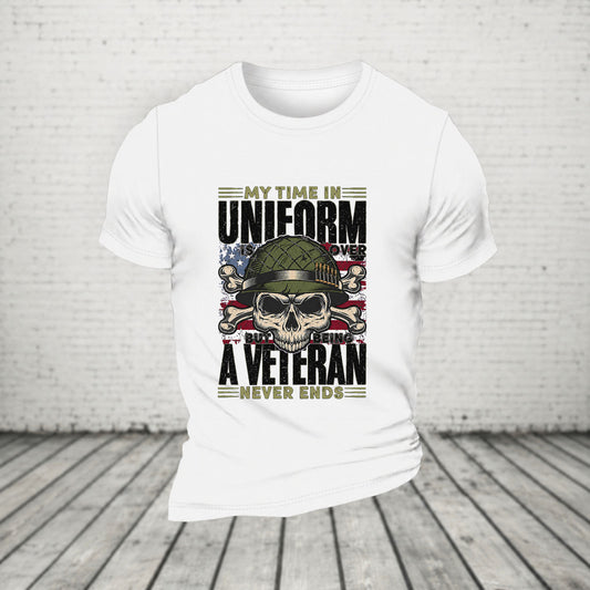 My Time In Uniform Is Over But Being A Veteran Never Ends Casual Loose T-Shirt