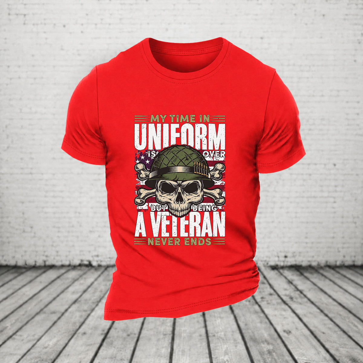 My Time In Uniform Is Over But Being A Veteran Never Ends Casual Loose T-Shirt
