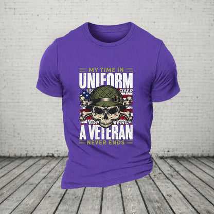 My Time In Uniform Is Over But Being A Veteran Never Ends Casual Loose T-Shirt