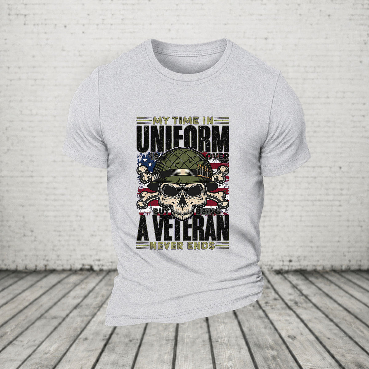 My Time In Uniform Is Over But Being A Veteran Never Ends Casual Loose T-Shirt