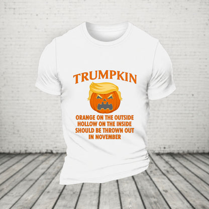 Trumpkin Orange On The Outside Hollow On The Inside Should Be Thrown Out In November Casual Loose Halloween T-Shirt