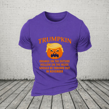Trumpkin Orange On The Outside Hollow On The Inside Should Be Thrown Out In November Casual Loose Halloween T-Shirt